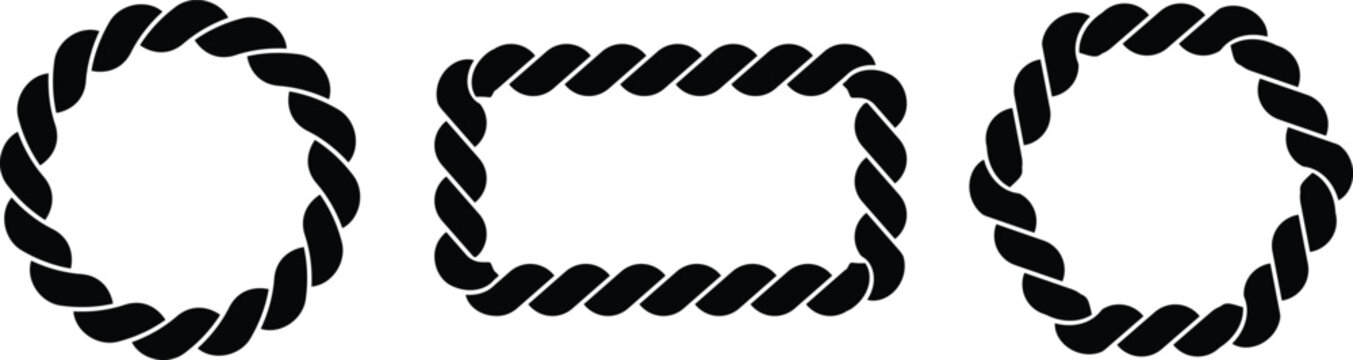 Rope silhouette, rope symbol, rope vector, rope icon, rope outline.