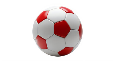 Fototapeta premium High Quality Professional Red and White Soccer Ball isolated on transparent background