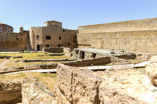 Architectural Sights of The Lombardy Castle (Castello di Lombardia) in Enna, Sicily, Italy. (III).