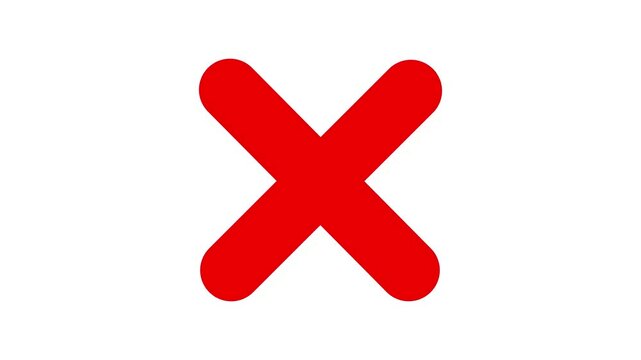 Red cross symbol animation on white background.