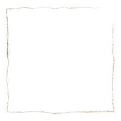 Fototapeta premium Square frame png glittery gold, transparent background