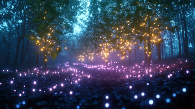 Holographic trees are vividly growing in a virtual forest