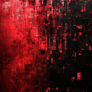 Abstract matrix red and black background