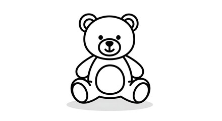 Obraz premium A cute cartoon teddy bear sitting on the floor with a friendly smile