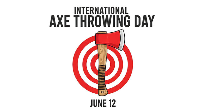 International axe throwing day illustration on white background