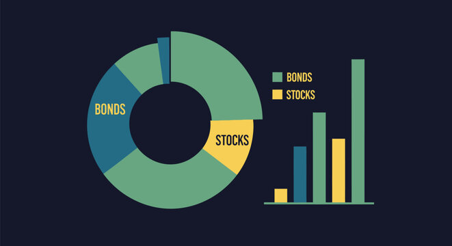 Financial Investment Portfolio Strategy Data Visualization with vector illustration