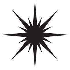 Fototapeta premium Black starburst shape on white background graphic design element