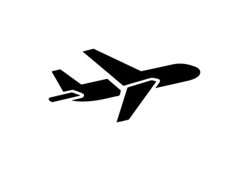 Fototapeta premium Minimalist Black Airplane Vector Icon