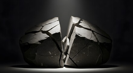 Obraz premium fractured stone representing geopolitical instability