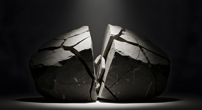 fractured stone representing geopolitical instability