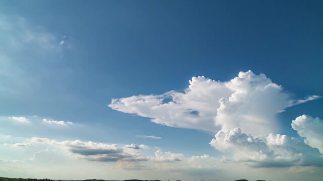 Responding to sun, forming cumulonimbus tower growing and spreading over plains, anvil, rain shaft