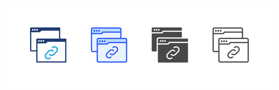 Link Building icon multiple style collection. Vector illustration.