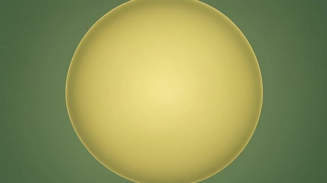 Brightening circular luminous fixture expanding on green painted surface, halo narrowing inward