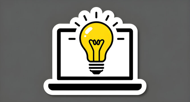 laptop, computer, bulb, lightbulb, idea, innovation, concept, creativity, creative, inspiration, thinking, solution, strategy, startup, business, success, growth, development, digital, technology, tec