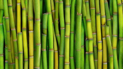 Obraz premium Lush Green Bamboo Stalks in a Natural Pattern Background