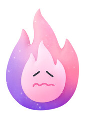 Obraz premium Confused flame png sticker, 3D emoticon illustration, transparent background
