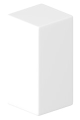 Naklejka premium 3D white cuboid png, geometric shape clipart, transparent background