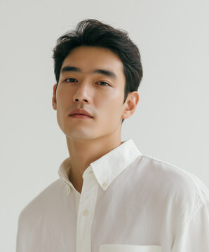 日本人, 男性, 20代, ジェンダーレス, 美肌, 白背景, 透明感, ポートレート, 清潔感, 爽やか, メンズ美容, スキンケア, メンズコスメ, 健康的, ナチュラル, 中性, 黒髪, ショートヘア, 白, シャツ, 抜け感, コスメ, 基礎化粧品, 素肌, ツヤ肌, 輝き, 潤い, 美白, 美男子, コピースペース, 切り抜き, 広告素材, 1人, 若い, ミニマル, ウェブ素材, ライ