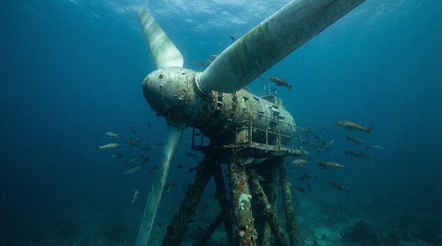 Tidal Energy Turbine Underwater