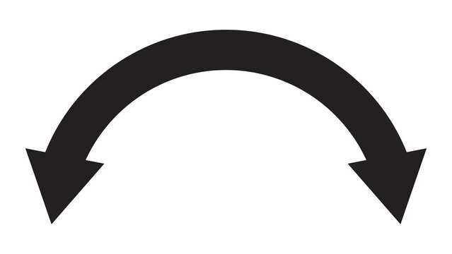 PNG Curved double arrow illustration, transparent background