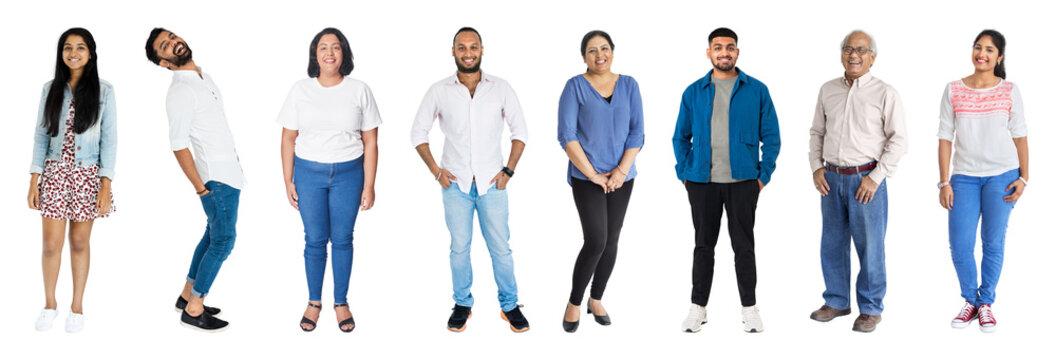 PNG Diverse group standing together on transparent background