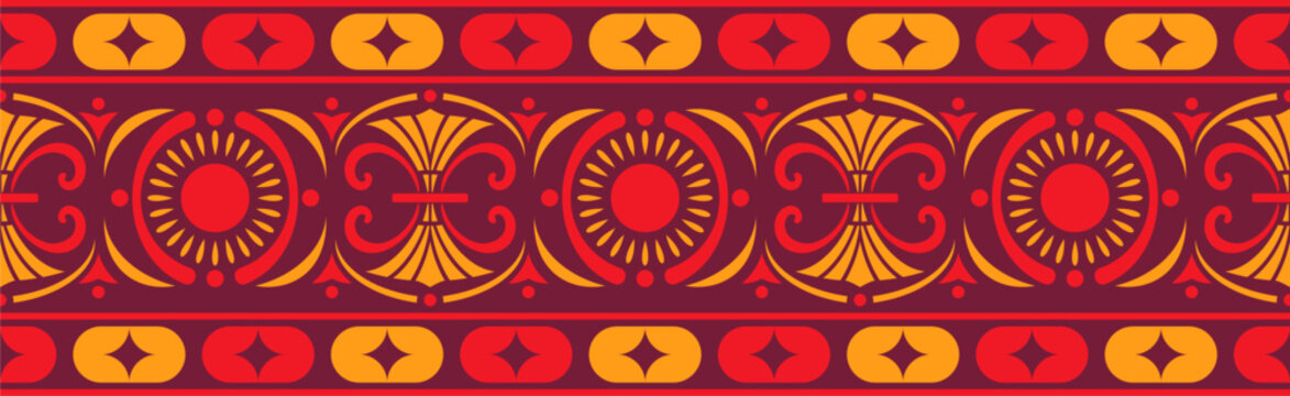 Egyptian border decoration. Egyptian seamless border illustration  