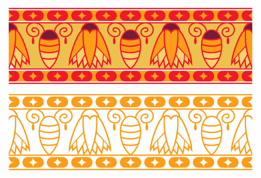 Egyptian border decoration. Egyptian seamless border illustration  