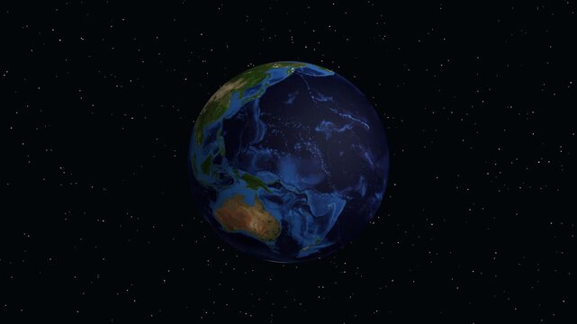 Earth Zoom Animation Transitioning from Space to Cilacap Indonesia