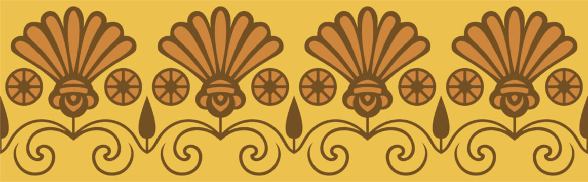 Egyptian border decoration. Egyptian seamless border illustration  