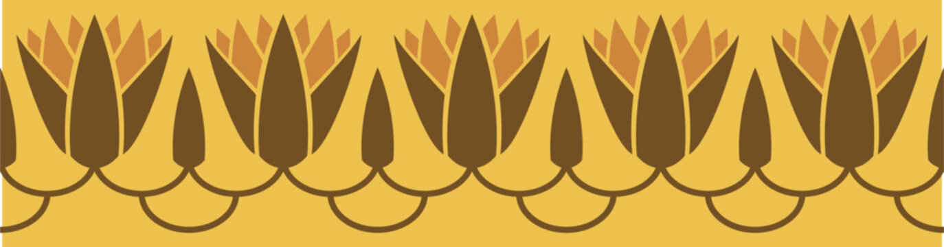 Egyptian border decoration. Egyptian seamless border illustration  