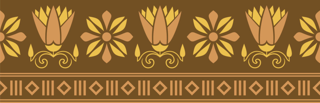 Egyptian border decoration. Egyptian seamless border illustration  