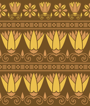 Egyptian border decoration. Egyptian seamless border illustration  