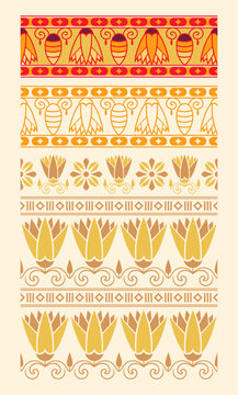 Egyptian border decoration. Egyptian seamless border illustration  