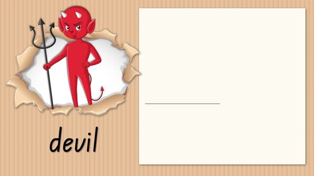 Animated Educational Alphabet Lesson for Letter D with Cartoon Devil Character