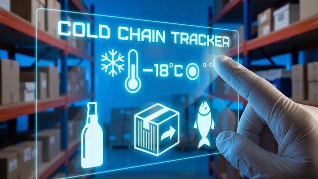 Cold chain storage refrigerated warehouse logistics checking inventory temperature tracking system maintaining product quality safety during transport storage cold chain storage facility
