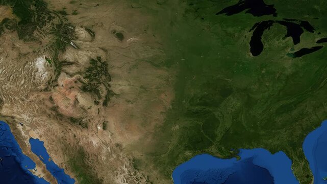 Satellite Map Zoom Animation From World View To Denver Colorado USA