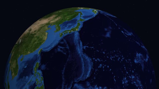 Satellite Zoom Into Middle East and North Africa Night City Lights