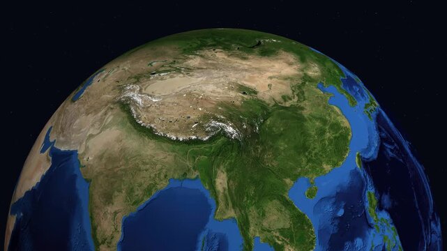 Satellite Zoom Animation of Earth at Night Centered on Rabat Morocco