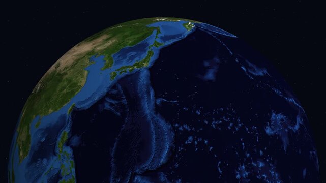 Satellite Zoom to Night View of Tunis Tunisia and Mediterranean Countries