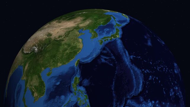 Satellite Zoom Animation to Tehran Iran at Night with City Lights