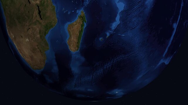 Satellite Zoom from Space to Night City Lights of Santiago Chile