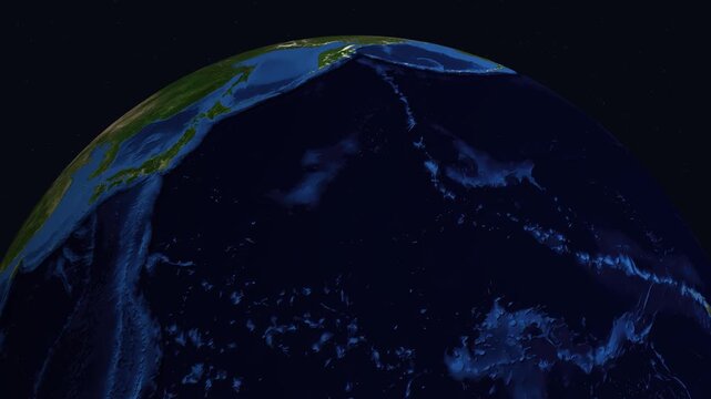 Satellite Zoom Animation to Rome Italy and Mediterranean Night City Lights