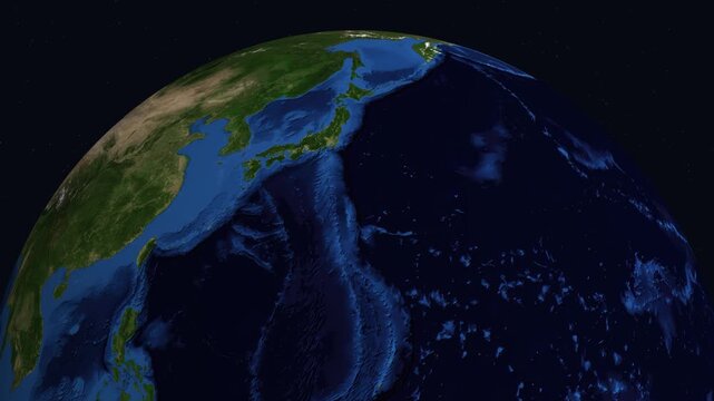 Satellite Zoom from Outer Space to Night View of Athens Greece