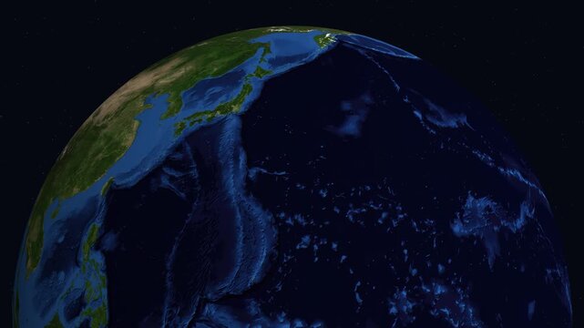 Satellite Zoom Animation to Nicosia Cyprus and Middle East at Night