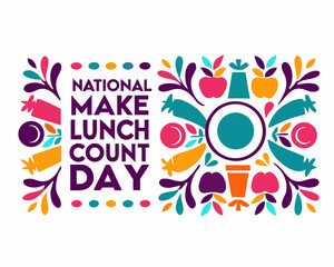 Obraz premium National Make Lunch Count Day Vector Illustration, Healthy Lunch and Meal Prep Concept Isolated on White Background