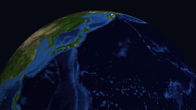 Satellite Zoom from Outer Space to Skopje North Macedonia at Night
