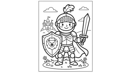 Fototapeta premium Knight in Armor Holding Sword.