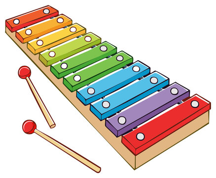 Vibrant children's xylophone with mallets for music learning and play