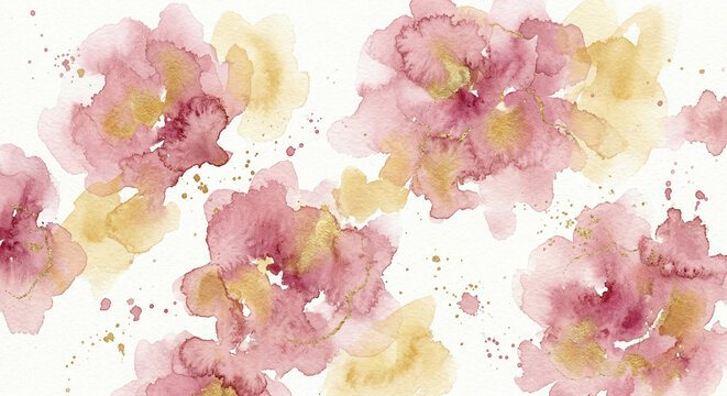 Watercolor Bloom Rose Gold Texture