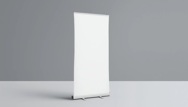 Rollup Banner, Standee Mockup grey color background